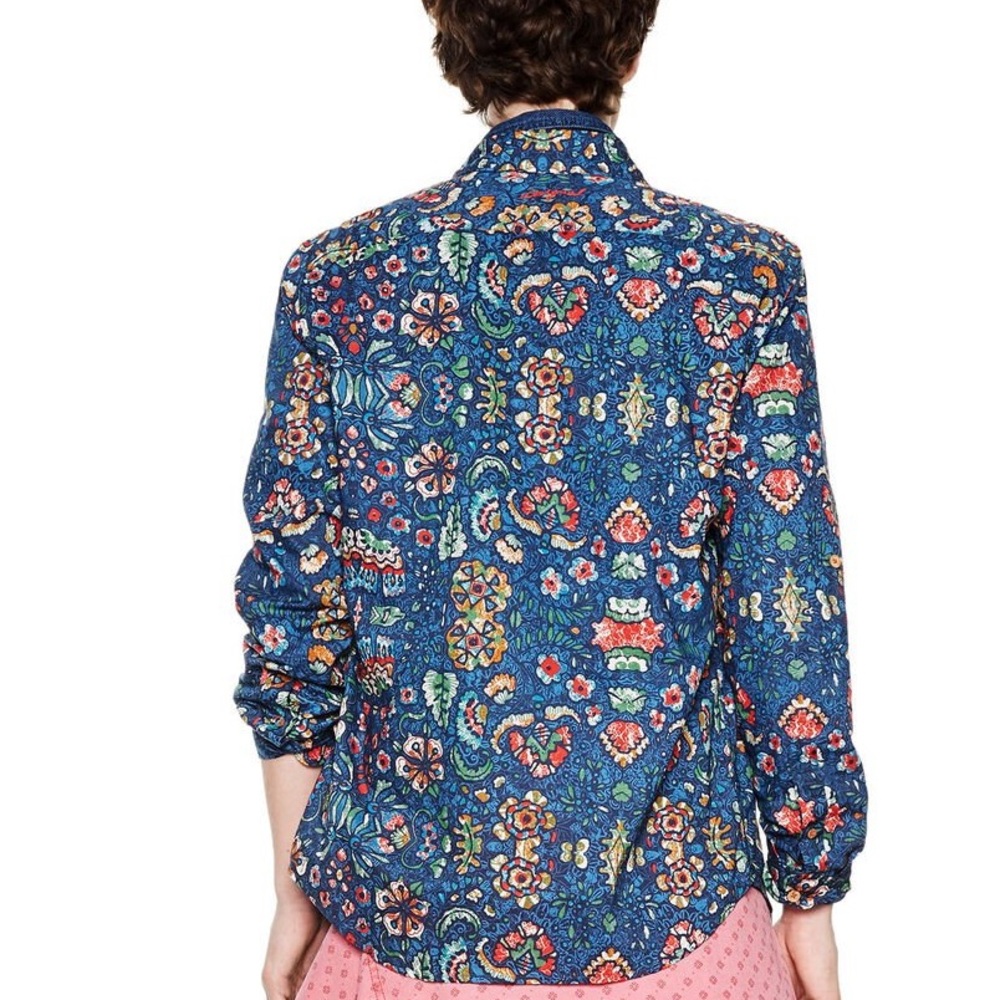 Desigual Men's Joan Blue Floral Shirt (M3) - Picture 6 of 10